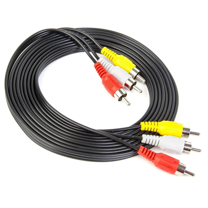 Xenocam 10FT RCA Audio/Video Composite Cable DVD/VCR/SAT Yellow/White/red connectors 3 Male to 3 Male 10 FT