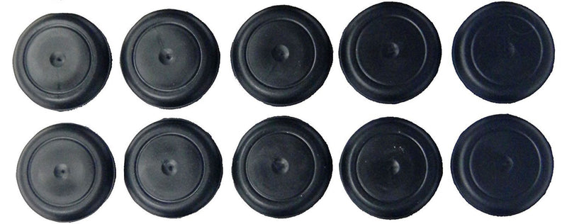 (Pack of 10) Caplugs Brand: BPFE-19MM Rubber Ergonomic Button Plugs Flush Type Heads | Hole Size .728-.787" || Metal Thickness.031-.079", Black | by SBD