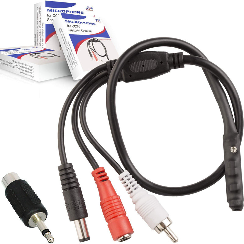 CCTV Microphone Outdoor Microphone for WiFi Security Camera IP: Audio Microphone CCTV Surveillance Microphone RCA with High Sensitive Preamp Amplified Pickup Device Mic External Camera Sound (3Pack)