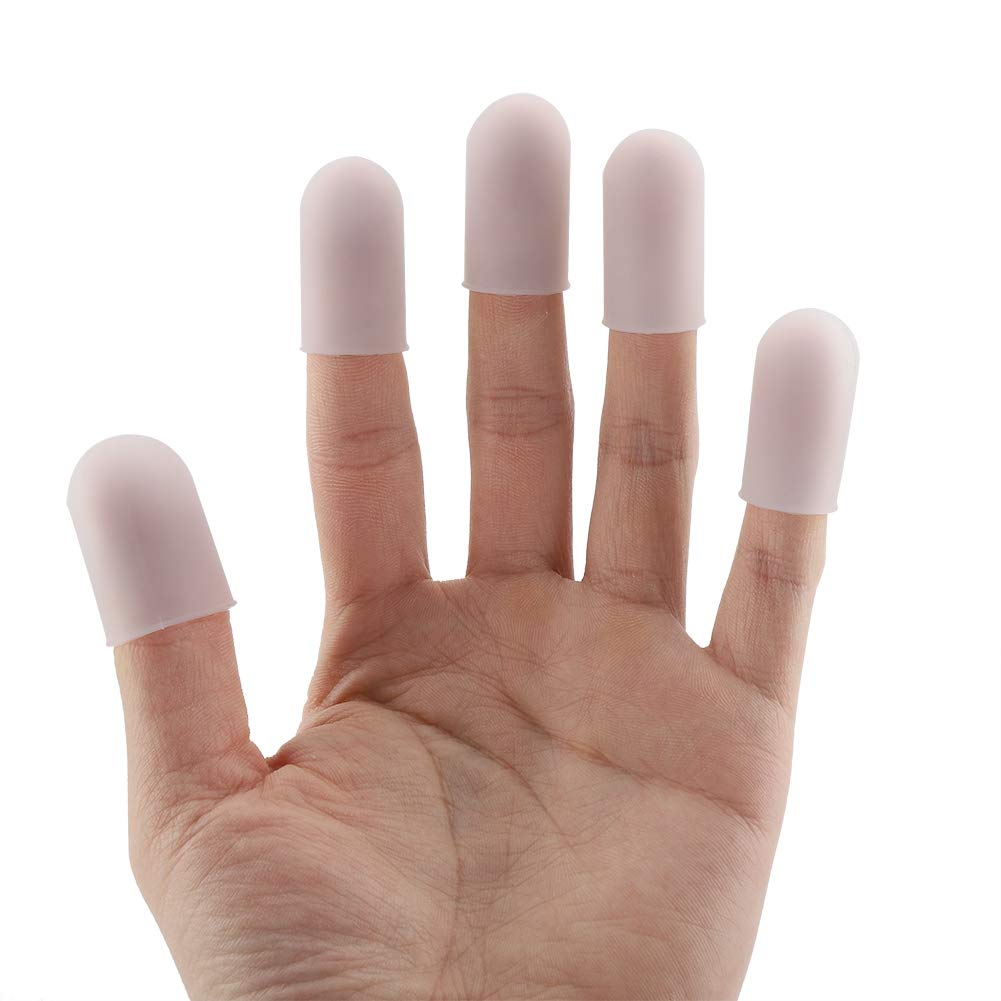 5pcs Silicone Finger Cots Thumbs Cover Protector Fingertip Cots Caps for Heat Cooking Baking Barbecue