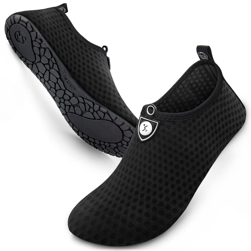 SIMARI Water Shoes Womens and Mens Quick-Dry Aqua Socks Barefoot for Outdoor Beach Swim Surf Yoga Exercise SWS001 3.5-4.5 Women/2-3 Men Circular Black