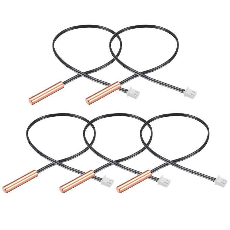 uxcell 5 Pcs 20K NTC Thermistor Probe 15.7 Inch Copper Sensitive Temperature Temp Sensor for Air Conditioner