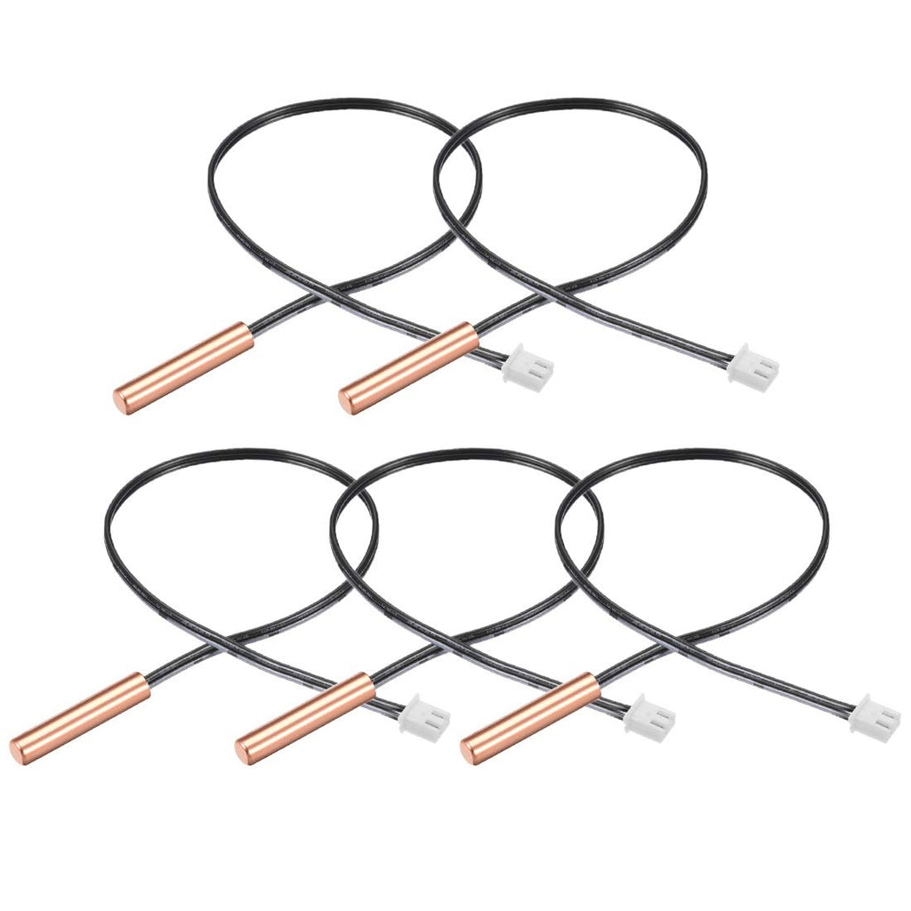 uxcell 5 Pcs 10K NTC Thermistor Probe 15.7 Inch Copper Sensitive Temperature Temp Sensor for Air Conditioner