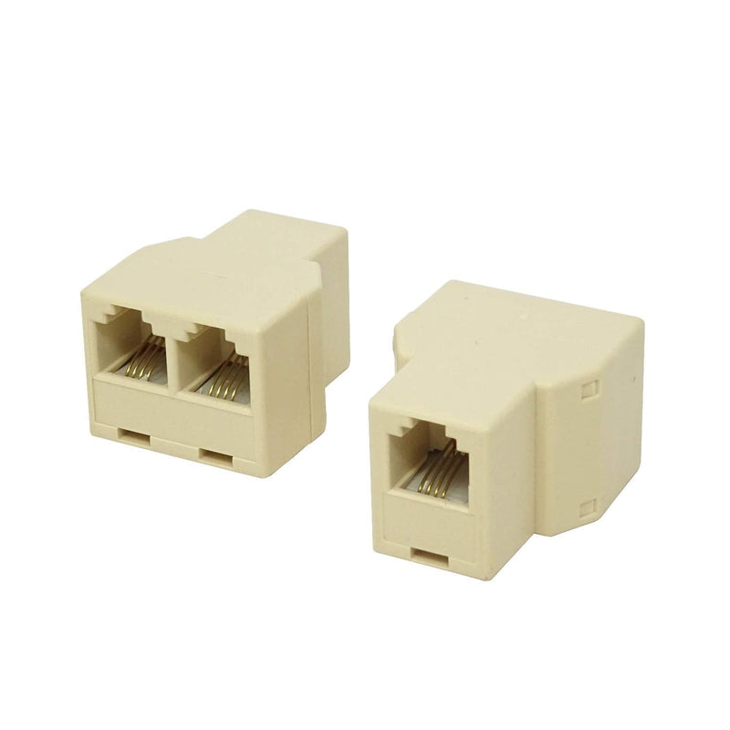 Honbay 10PCS RJ11 6P4C 1 to 2 Female Telephone Connector for Landline Telephone