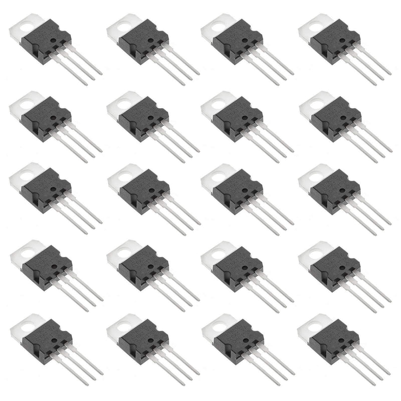 Bridgold 20pcs L7805CV L7805 Linear Voltage Regulator IC Positive Fixed 1 Output 1.5A 5v,3-Pin