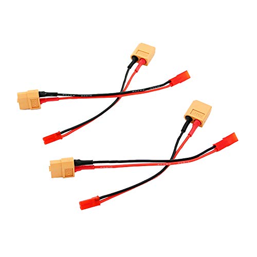 2pairs JST Male to XT60 Male / JST Female to XT60 Female Adapter with 10cm 4in 20awg Wire(BDHI-13)