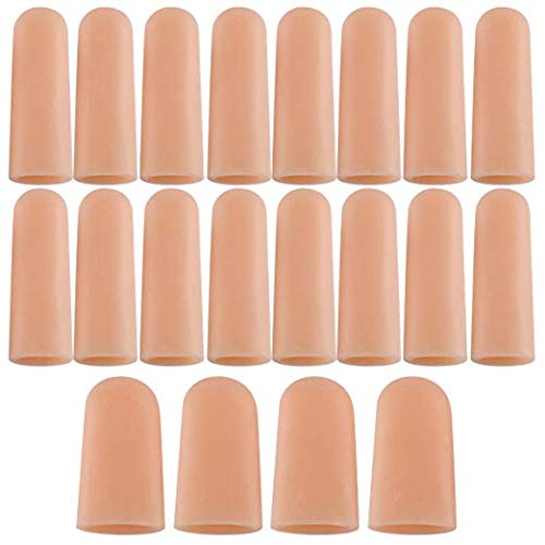Gel Finger Support Protector Gloves, Gel Finger Cots/Covers - Different Sizes Silicone Fingertips for Hands Cracking, Eczema Skin (20pcs) 20 Count (Pack of 1)