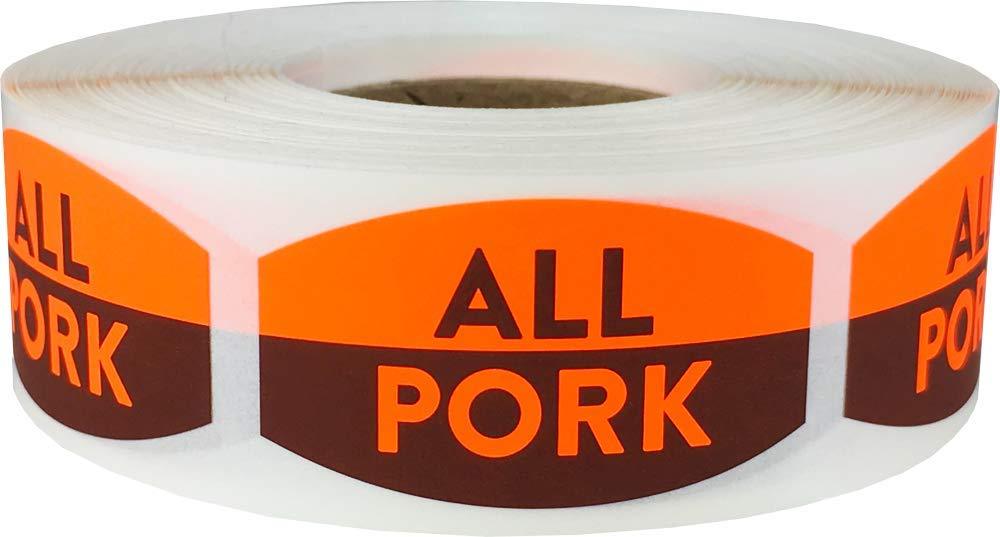 All Pork Grocery Store Food Labels .75 x 1.375 Inch 500 Total Adhesive Stickers