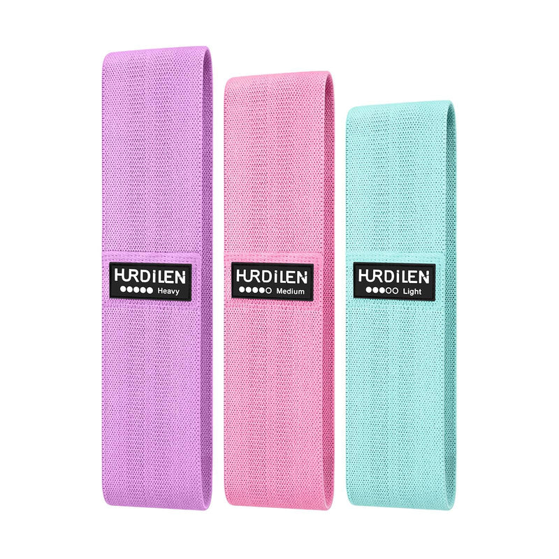 Hurdilen Resistance Bands Loop Exercise Bands ,Workout Bands Hip Bands Wide Resistance Bands Hip Resistance Band for Legs and Butt,Activate Glutes and Thigh Pink,Green,Purple
