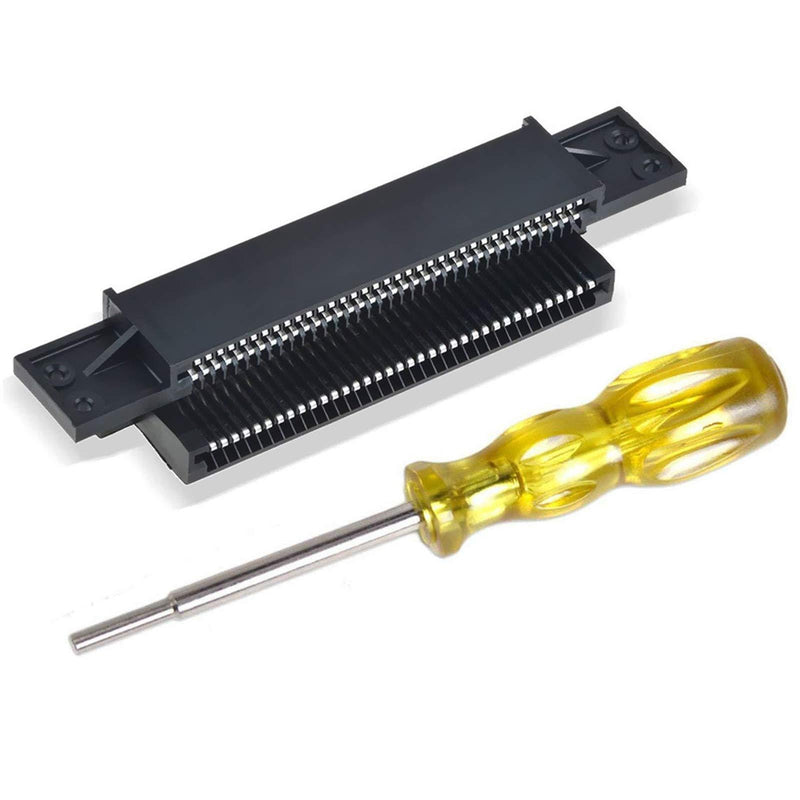 SUNJOYCO 72 Pin Replacement Connector Cartridge Slot and 3.8mm Screwdriver Bit Open Tool for Nintendo NES 8 Bit System - Repair Part 72 Pin Connector+3.8mm Screwdriver