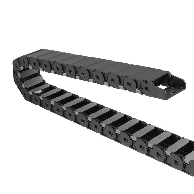 uxcell Drag Chain Cable Carrier Open Type with End Connectors 18X37mm 1 Meter Plastic for Electrical CNC Router Machines Black 18mmX37mm