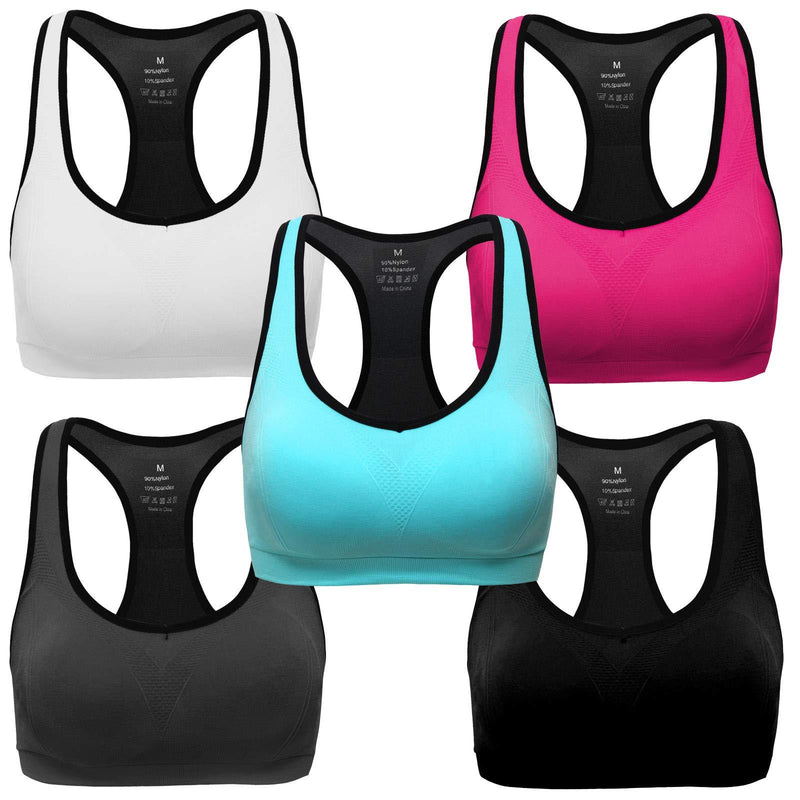MIRITY Women Racerback Sports Bras - High Impact Workout Gym Activewear Bra Small 5color
