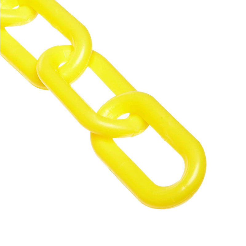 Mr. Chain Plastic Barrier Chain, Yellow, 1-Inch Link Diameter, 25-Foot Length (10002-25)