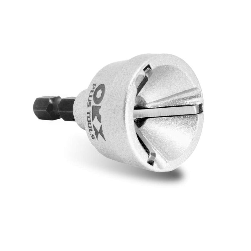 ORX PLUS TOOLS Deburring External Chamfer Tool, with HSS Blade, Deburring Drill Bit, Remove Burr Tools Quick Release Shank Fits for 1/8"-3/4"(3mm-19mm) Deburring Drill Bit 3mm-19mm / Silver