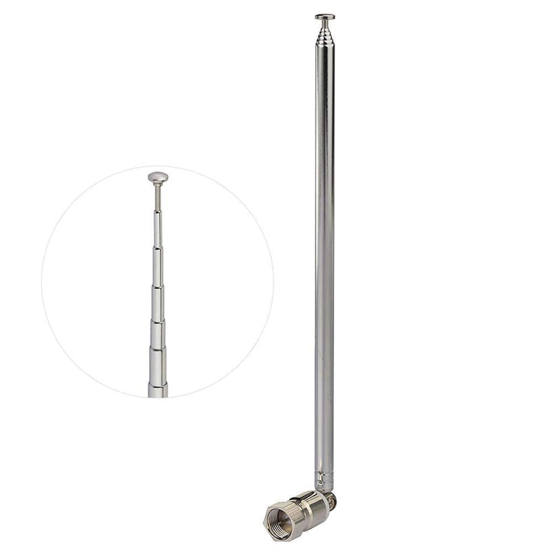 Bingfu FM Antenna 115cm 7 Sections Telescopic FM Radio Antenna Replacement for Yamaha Onkyo Pioneer Marantz Indoor Sound HD Radio Bluetooth Home Stereo Receiver AV Audio Video Home Theater Receiver 20cm-115cm Telescopic Antenna