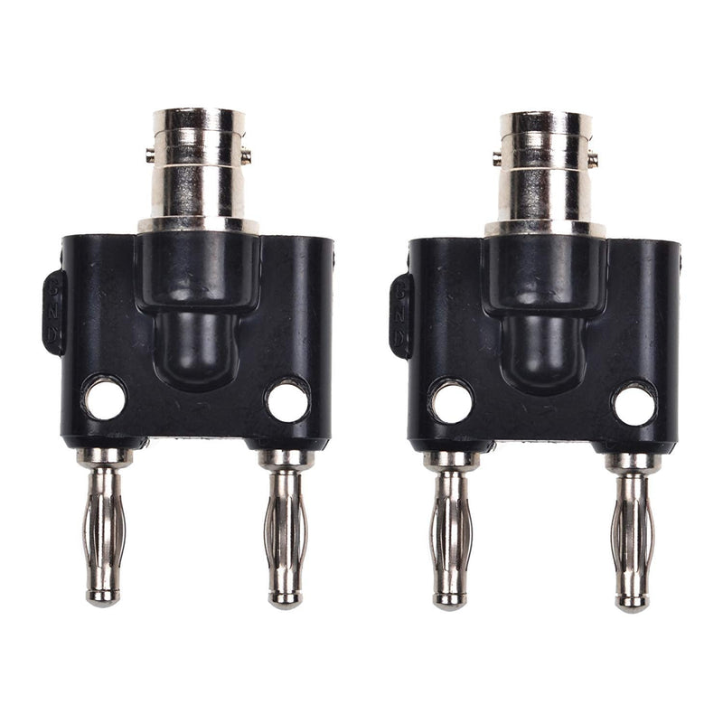 MWRF Source 2 PC BNC Female Jack to Dual Banana Male Plug Coaxial Adapter (BNC Female - Banana Male) BNC Female - Banana Male