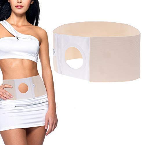 Ostomy Hernia Belt, Elastic Ostomy Hernia Belt for Colostomy Bag Abdominal Binder with Stoma Opening Navel Hernia Support, Help Relieve Pain for Incisional, Epigastric, Ventral, Inguinal Hernia(L) L