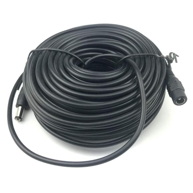 Vanxse CCTV 20M 2.1x5.5mm Dc 12v Power Extension Cable for CCTV Security Cameras IP Camera Dvr Standalone-20meters Black