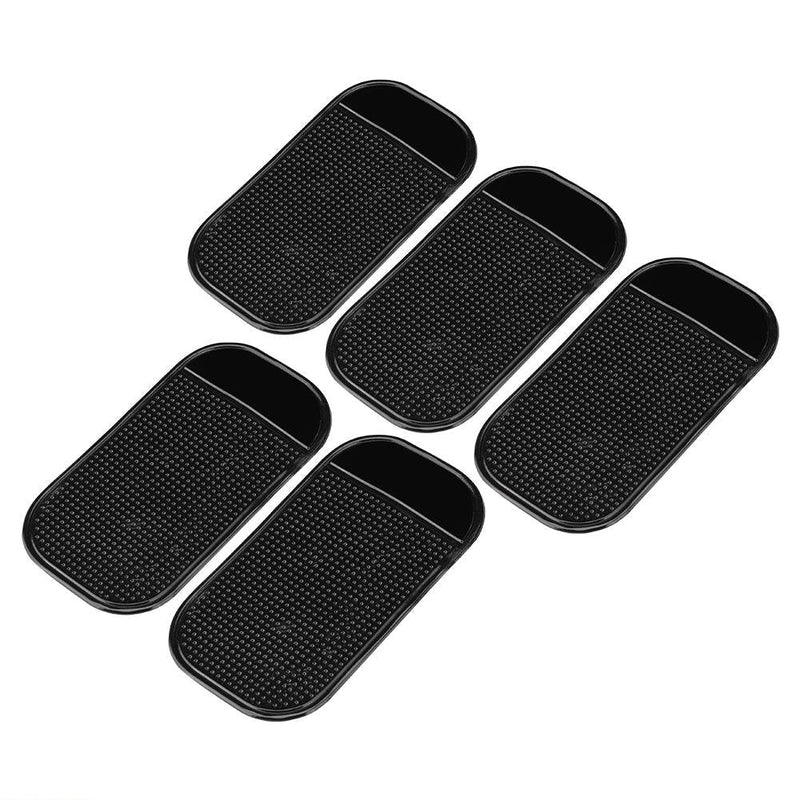 5Pcs Car Non Slip Sticky Pads Anti-Slide Dash Cell Phone Mount Holder Mat Car Grip Dashboard Sticky Pad Cell Phone Keys Holder Black Adhesive Mat