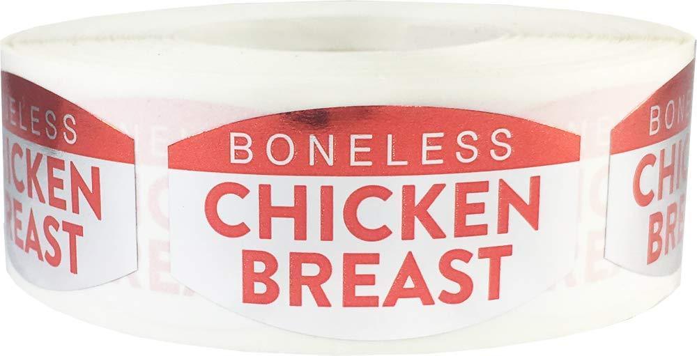 Boneless Chicken Breast Grocery Store Food Labels .75 x 1.375 Inch 500 Total Adhesive Stickers