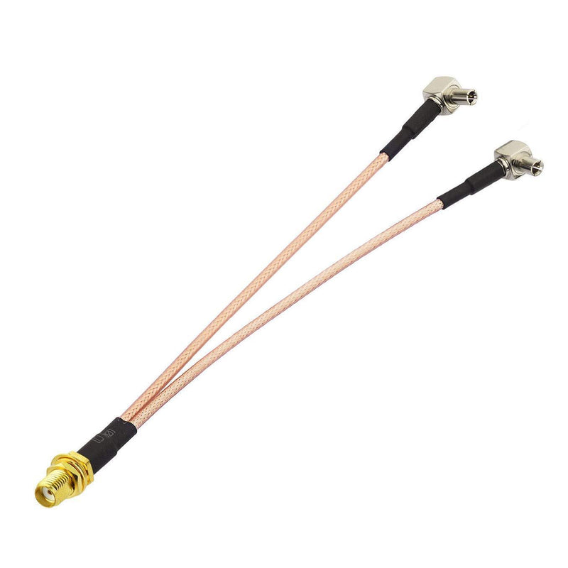 Bingfu 4G LTE Antenna Adapter Splitter SMA Female to Dual TS9 Connector Coaxial Pigtail Cable 6 inch 15cm Compatible with 4G LTE Mobile Hotspot MiFi Router Cellular Broadband USB Modem Dongle Adapter