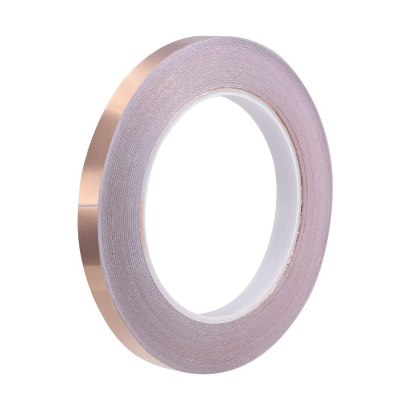 uxcell Dual Sided Conductive Tape Copper Foil Tape 10mm x 30m(98ft) for EMI Shielding, Stained Glass, Electrical Repairs