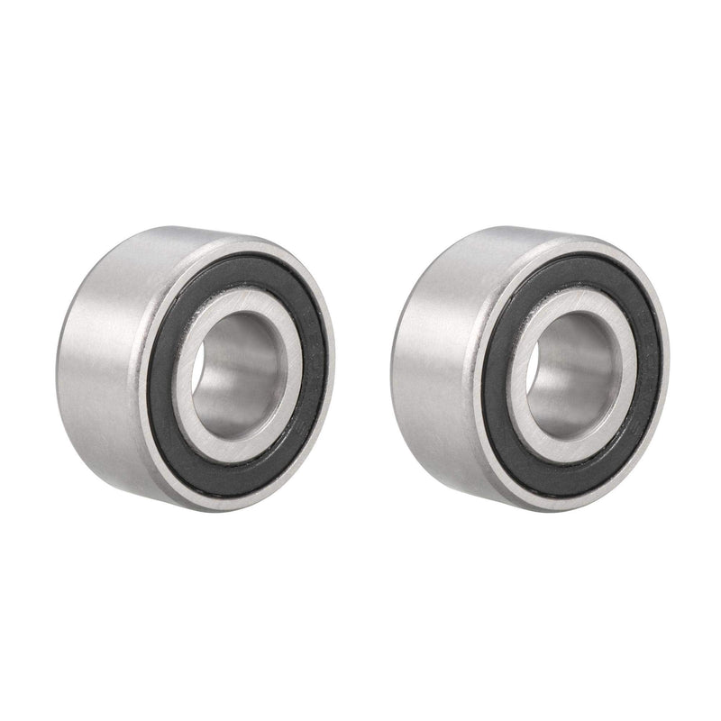 uxcell 5202-2RS 3202-2RS Double Row Angular Contact Ball Bearing 15x35x15.9mm Sealed Chrome Steel Bearings 2-Pack