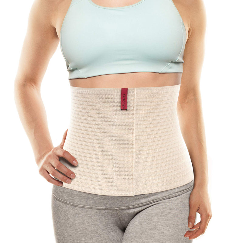 ORTONYX 10.25" Abdominal Binder for Men and Women / Postpartum Post-operative Post-surgery Wrap / Abdomen Navel Umbilical Hernia Support Belt / 524010 Beige S/M S/M (22"-35")