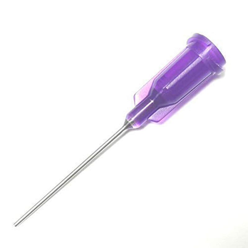 21 Ga 1 Inch Blunt Tip Dispensing Needle with Luer Lock, Precision Applicator (Purple,50 PCS)