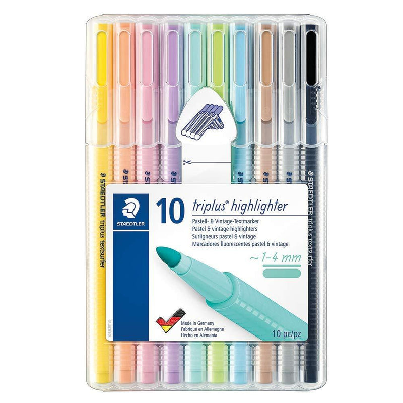 Triplus Textsurfer 362 STAEDTLER Box of 10 Highlighters with Bullet Tip 1 to 4 mm