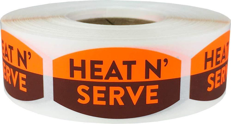 Heat n' Serve Grocery Store Food Labels .75 x 1.375 Inch 500 Total Adhesive Stickers