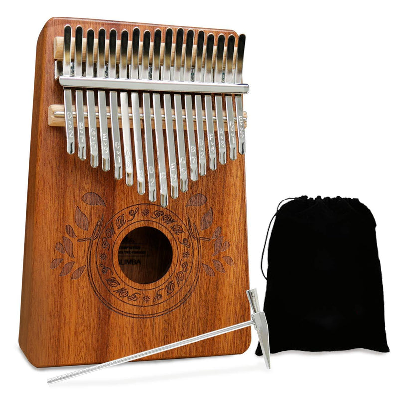 UNOKKI Kalimba Thumb Piano - Kalimba 17 Key Musical Instruments w/ Kalimba Song Book Instructions, Tuning Hammer & More! Thumb Piano for Kids & Adults - Easy to Learn Finger Piano Music (Light Brown) Light Brown