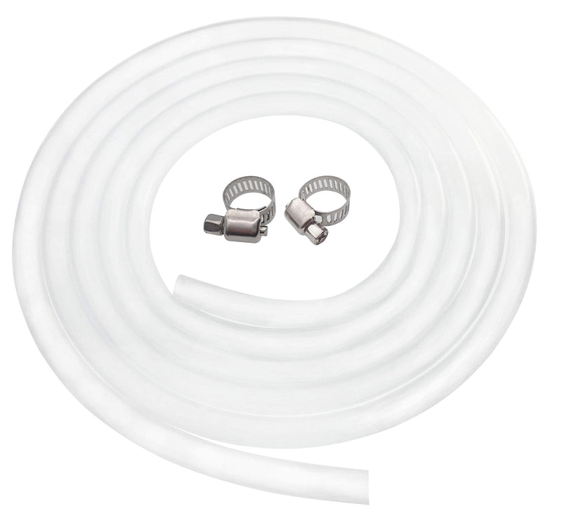 Silicone Tubing, Home Brewing and Winemaking Silicone Tubing, 10mm(3/8 inch) ID x 13mm(1/2 inch) OD, 10 ft, High Temp Food Grade Tube, Flexible Hose Pipe with Stainless Worm Gear Hose Clamps