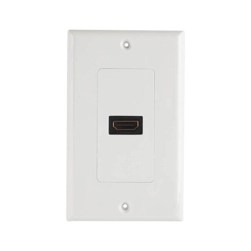 TENINYU Single HDMI Wall Plate (1 Port) - 4K UHD, ARC, and Ethernet Pass-Thru Support (1-Gang) White - for 1 HDMI (1-Port)
