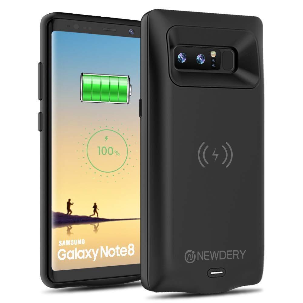 Newdery Upgraded Galaxy Note 8 Battery Case Qi Wireless Charging Compatible, 5500mAh Slim Extended Rechargeable External Charging Case Compatible Galaxy Note 8 (6.3 Inches Black)