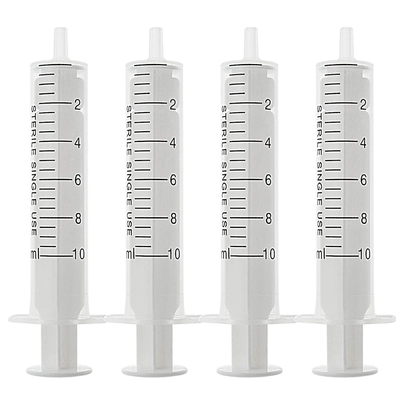 20Pcs 10ml Syringes Sterile Without Needle No Rubber Ring HPLC Sampler Resistant to Organic Acids Bases Disposable Syringe (10cc 20pcs)
