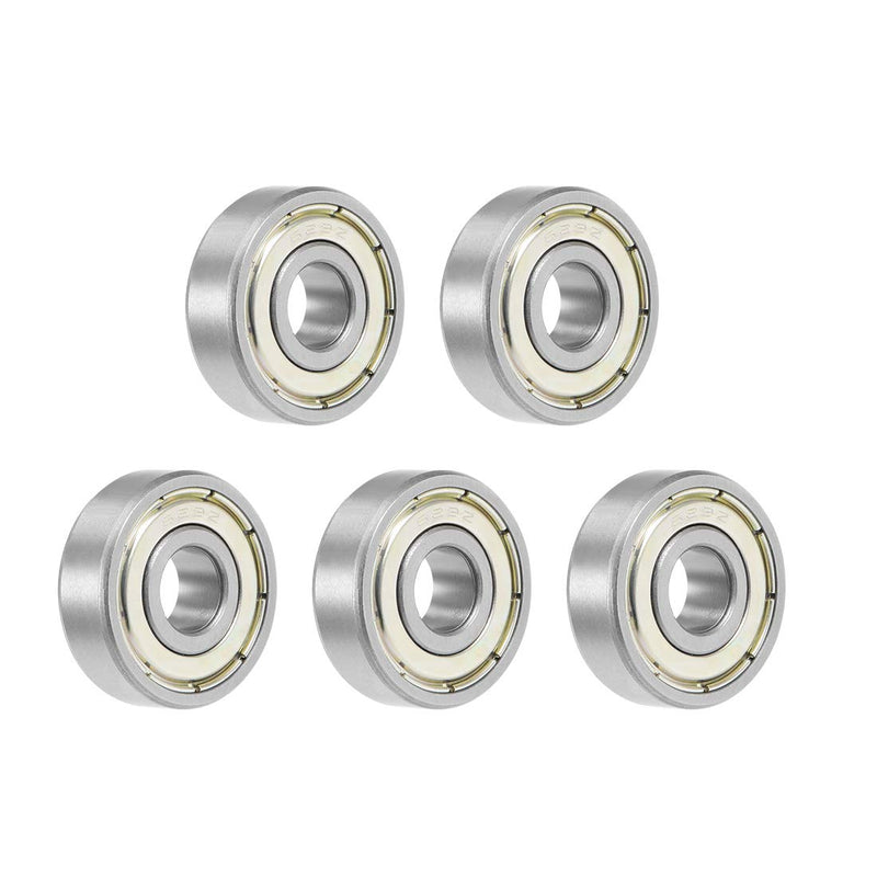 uxcell 629ZZ Deep Groove Ball Bearing 9x26x8mm Double Shielded Chrome Steel Bearings 5-Pack 9mmx26mmx8mm