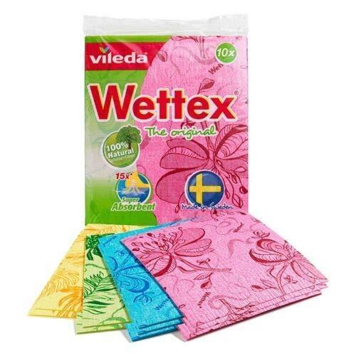 Wettex The Original 10-Pack Swedish Superabsorbent Dishcloth Pink, Blue, Yellow and Green