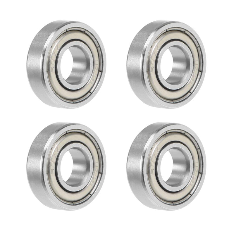 uxcell 697ZZ Deep Groove Ball Bearing 7x17x5mm Double Shielded Chrome Steel Bearings 4-Pack 7mmx17mmx5mm