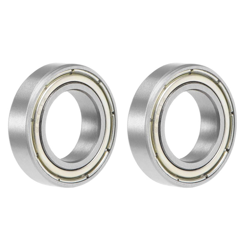uxcell 6801ZZ Deep Groove Ball Bearing 12x21x5mm Double Shielded Chrome Steel Bearings 2-Pack