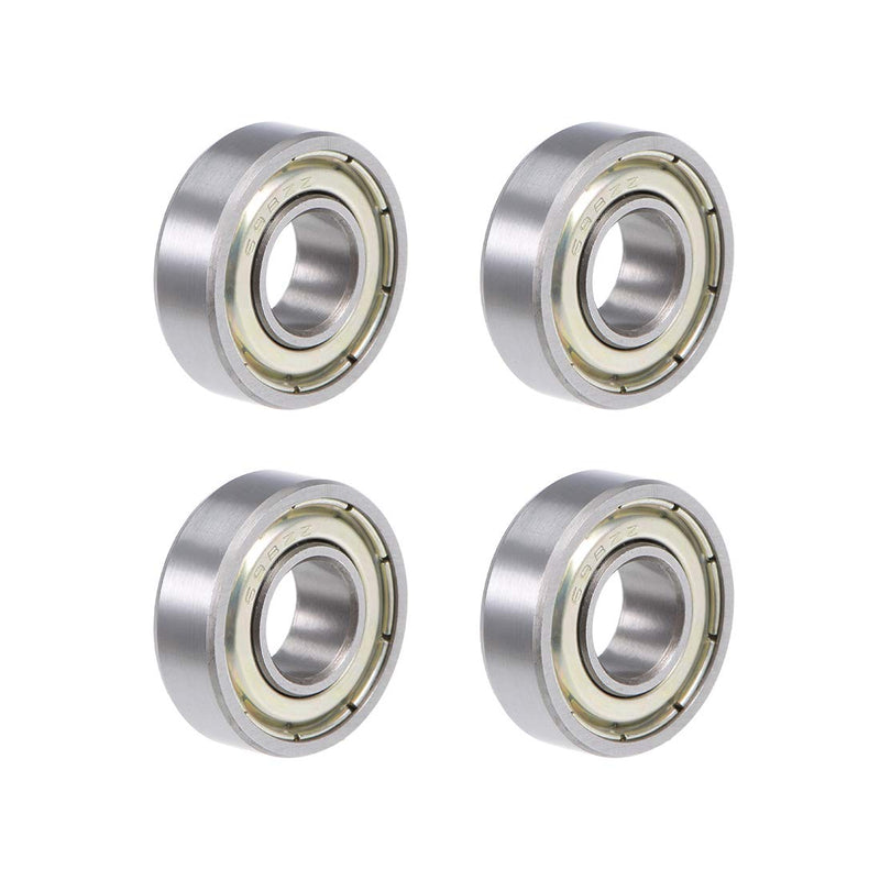 uxcell 698ZZ Deep Groove Ball Bearing 8x19x6mm Double Shielded Chrome Steel Bearings 4-Pack