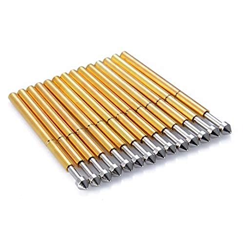 TOTOT 15pcs P75-E2 Spring Test Probe Pogo Pin Test Tools Dia 1.3mm Conical Head 1.02mm Thimble Length 16.5mm PCB Testing Pin Spring Contact Probe 15x P75-E2