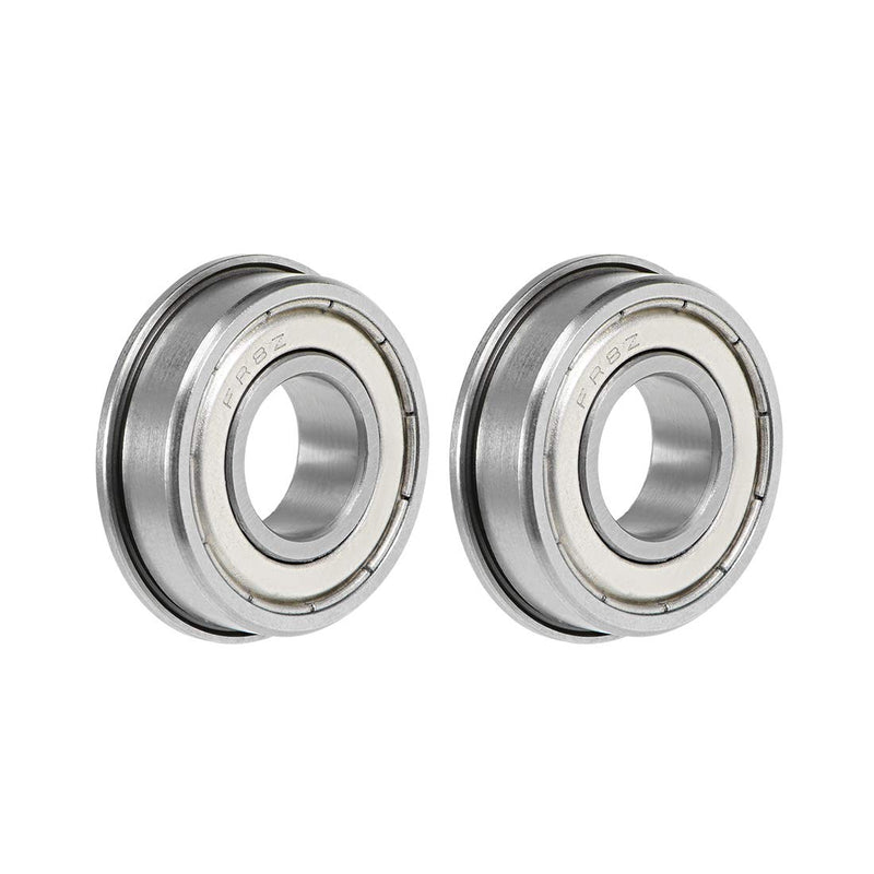 uxcell FR8ZZ Flange Ball Bearing 1/2"x1-1/8"x5/16" Double Shielded Chrome Steel Bearings 2-Pack 1/2"x1-1/8"x5/16"