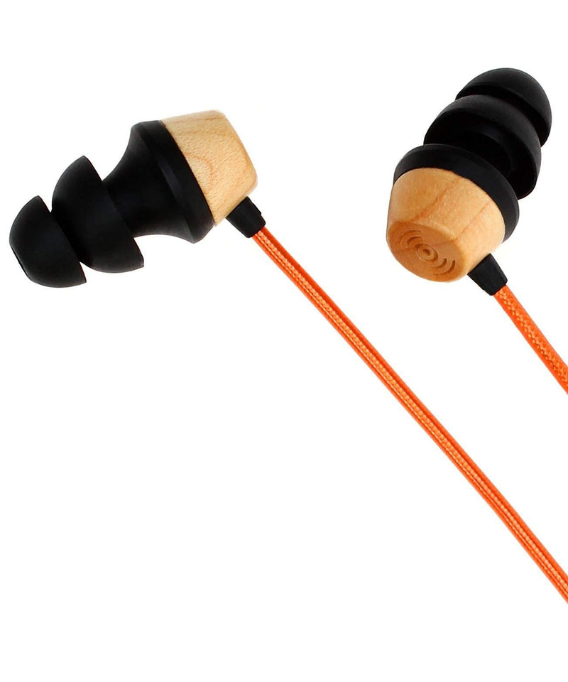 Symphonized ALN 2.0 Premium Genuine Wood in-Ear Noise-isolating Headphones, Earbuds, Earphones with Innovative Shield Technology Cable and Mic (Metallic Orange) Metallic Orange