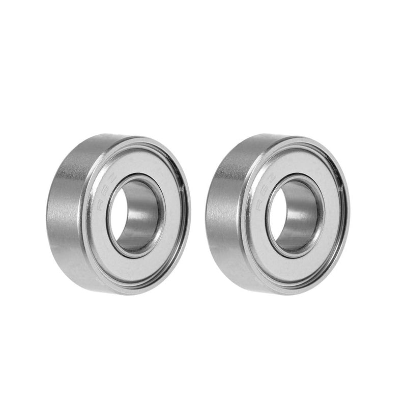 uxcell R6ZZ Deep Groove Ball Bearing 3/8"x7/8"x9/32" Double Shielded Chrome Steel Bearings 2-Pack