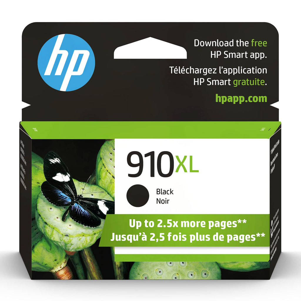 Original HP 910XL Black High-yield Ink Cartridge | Works with HP OfficeJet 8010, 8020 Series, HP OfficeJet Pro 8020, 8030 Series | Eligible for Instant Ink | 3YL65AN