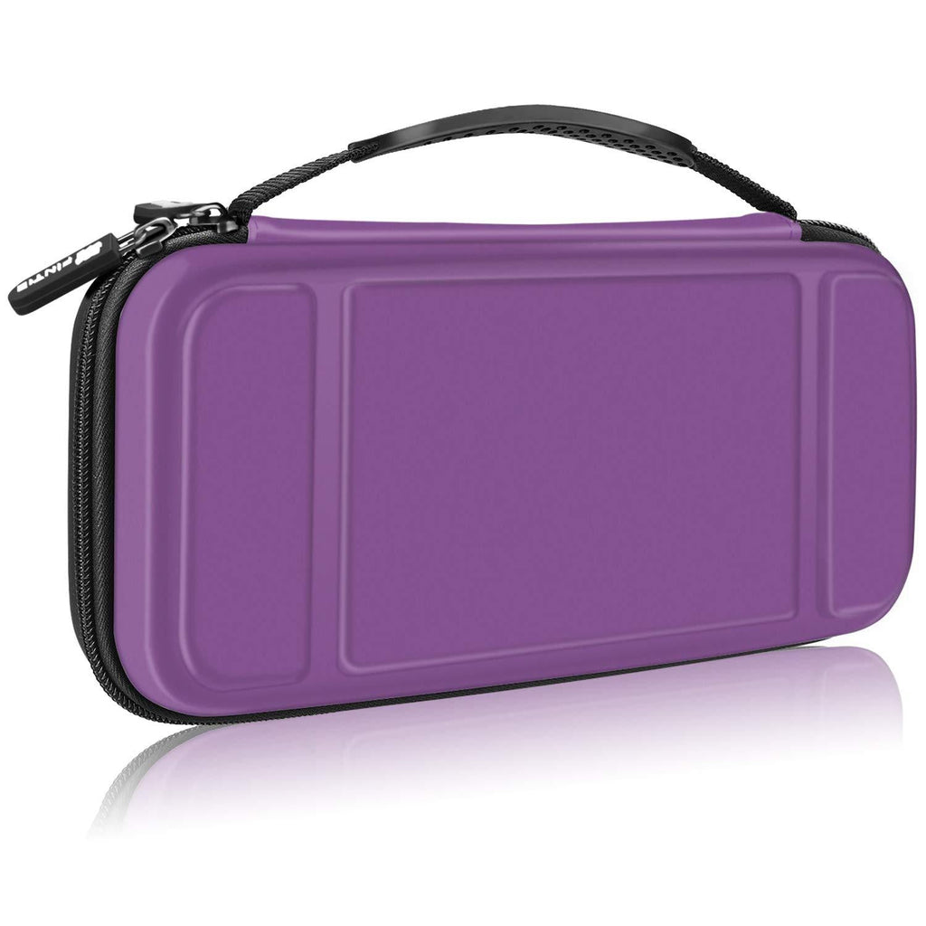 Fintie Carry Case for Nintendo Switch - [Shockproof] Hard Shell Protective Cover Travel Bag w/10 Game Card Slots, Inner Pocket for Nintendo Switch Console Joy-Con & Accessories (Purple) Purple