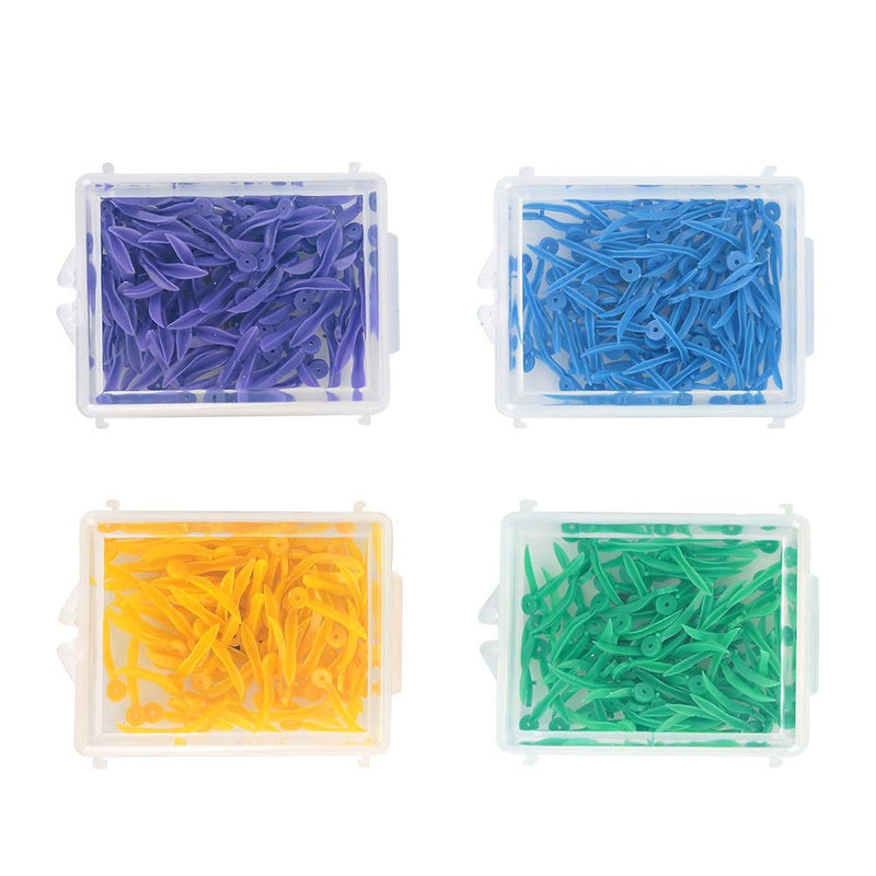 Jadeshay Diastema Wedges,4 Box 4 Color Disposable Plastic Dental Fixing Wedge with Hole