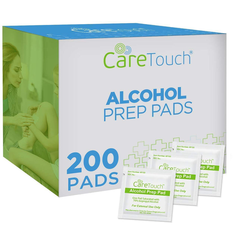 Care Touch Sterile Alcohol Prep Pads, 2-Ply - 200 Wipes