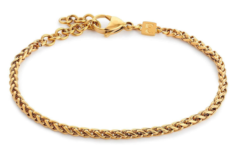 Handmade Cuff Chain Bracelet For Men Made Of Gold Plated Over Stainless Steel By Galis Jewelry - Gold Bracelet For Men - Cuff bracelet For men - Jewelry For Men - FITS 7"-8" WRIST SIZE